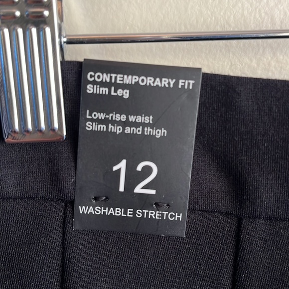 Black Straight Leg Pants with Stretch, 12 - Picture 5 of 8